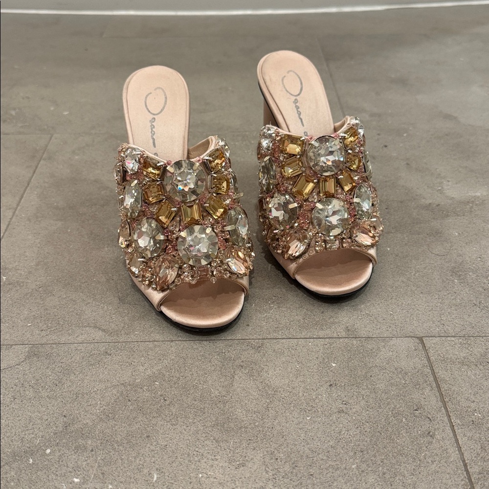 Oscar de la Renta Gold and Silver Embellished Heels